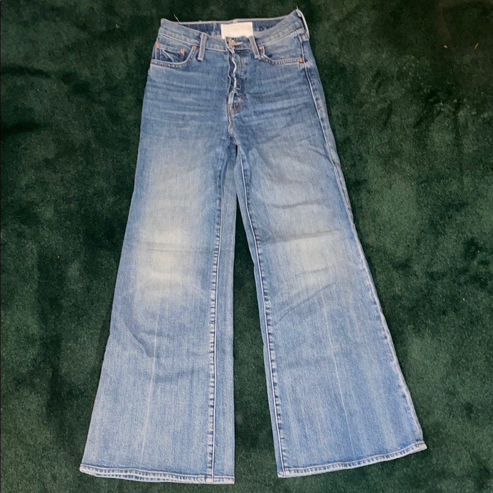 MOTHER Blue Flare Wide Leg Jeans